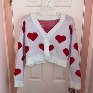 Thrifted and Knitted Heart Sweater, perfect condition! 💜